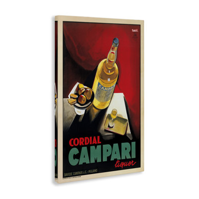 Art mural antique sur toile liqueur Compari, design par Marcello Nizzoli