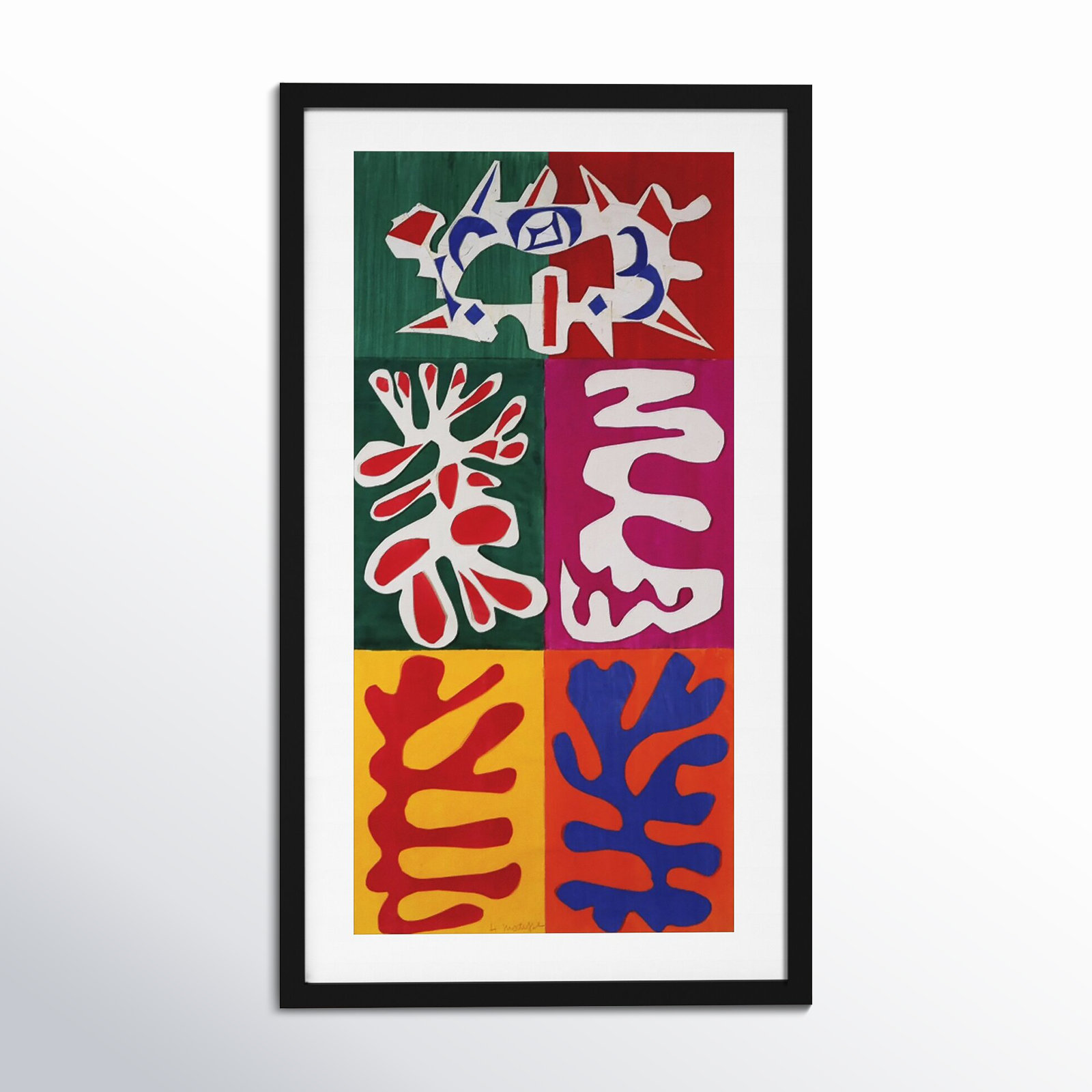 Panel With Mask 1947 by Henri Matisse, 44" H x 25" W, Black Framed Paper
