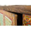 Buffet bohémien en bois massif, brun / bleu sarcelle / noir / rouge
