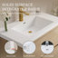 Meuble-lavabo mural 36 po avec lavabo, meuble de rangement flottant pour salle de bain avec comptoir en résine de pierre et tiroirs à fermeture en douceur-117193469