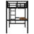 Black Metal Twin Xl Loft Bed With Led Lights & - Modern Bedroom Essential Desk, Power Gorgeous Display-1771349171