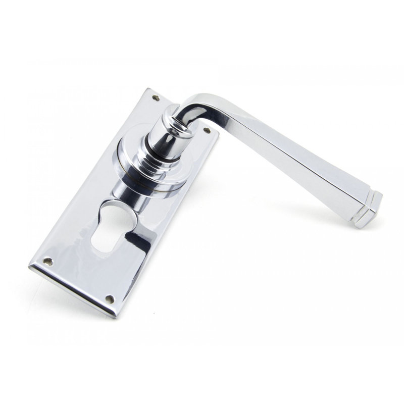 Avon Lock Door Handle Kit, Polished Chrome