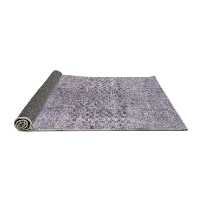 Tapis en violet/gris contemporain, Rond 8 pi