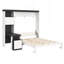 Lit escamotable double avec bureau, tablettes et armoires de rangement