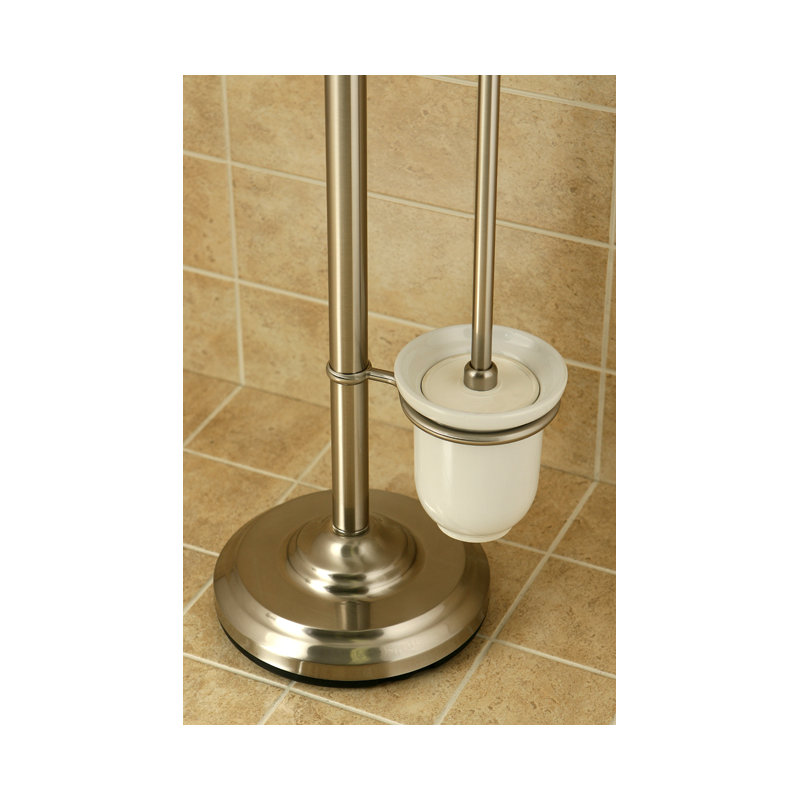 Ensemble de brosses de toilette autoportante, Nickel brossé