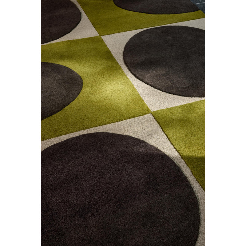 Hand Tufted Wool Geometric Area Rug, Rectangle 6'7" x 9'2"