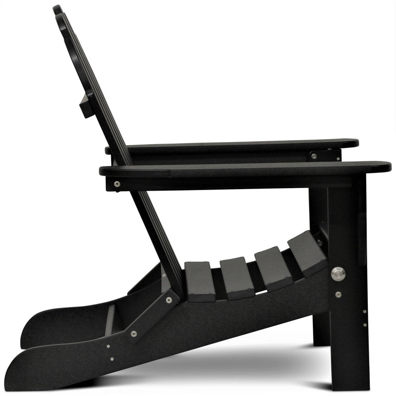 Leighton Foldable Outdoor Adirondack Chair, Black