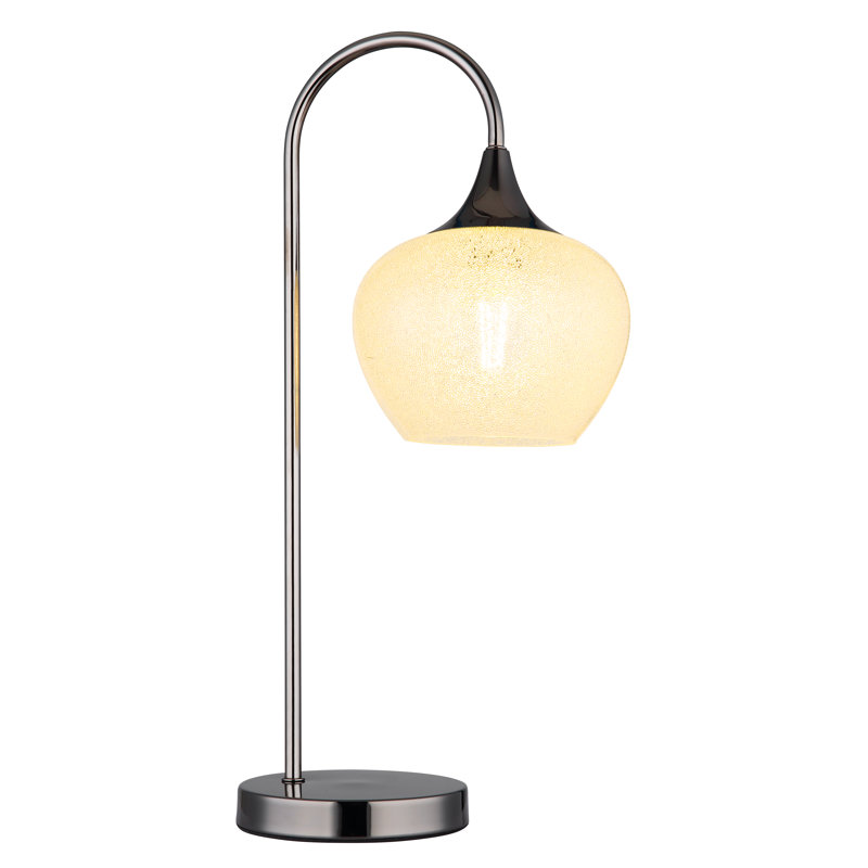 Amylee Metal Table Lamp, Chrome, White