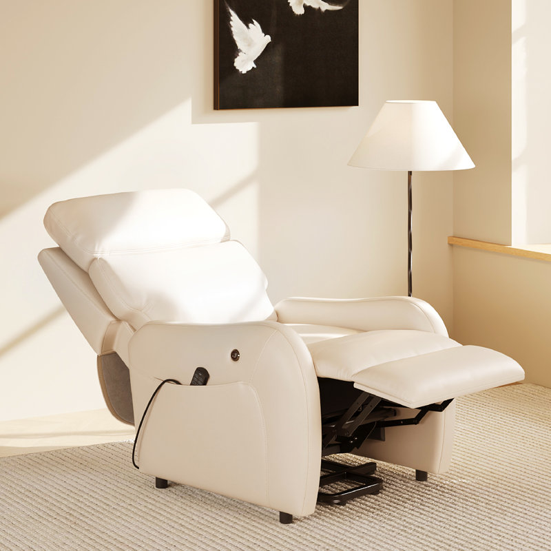 33'' Oversized Power Lift Recliner Chair With Heat & Massage – Dual Motor Electric Lift Assist, Super Soft Padding, Beige