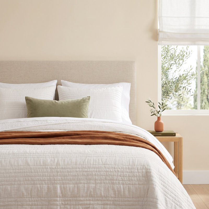 Kennison Double Gauze Cotton Quilt (sham sold separately), King Quilt, Ivory