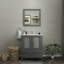 Ensemble de meuble-lavabo autoportant 30 po avec plateau en céramique et miroir assorti Brescia-27042769