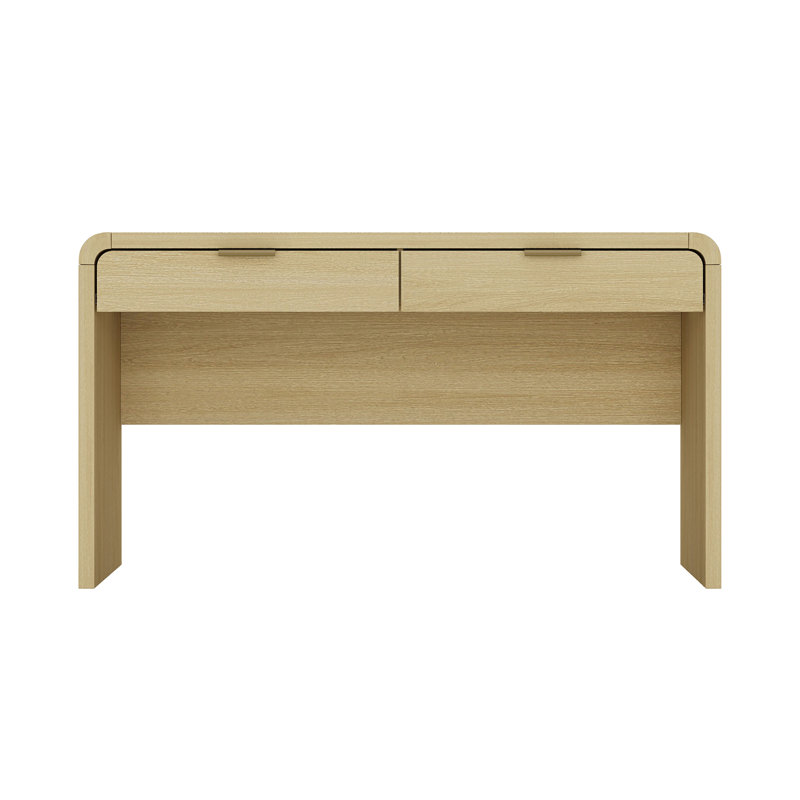 Bureau moderne 54 "avec 2 tiroirs Grace, Chêne naturel / or