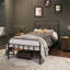Metal Bed Frame with Vintage Headboard-419180860-435665680