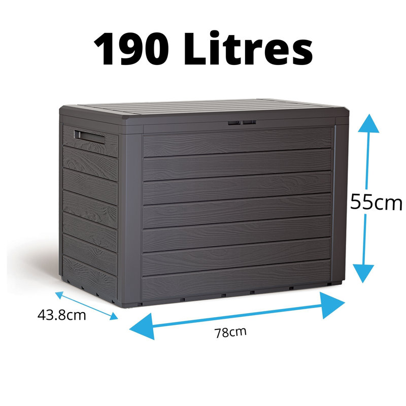WFX Utility 78cm W 190L Water Resistant Plastic Lockable Deck Box