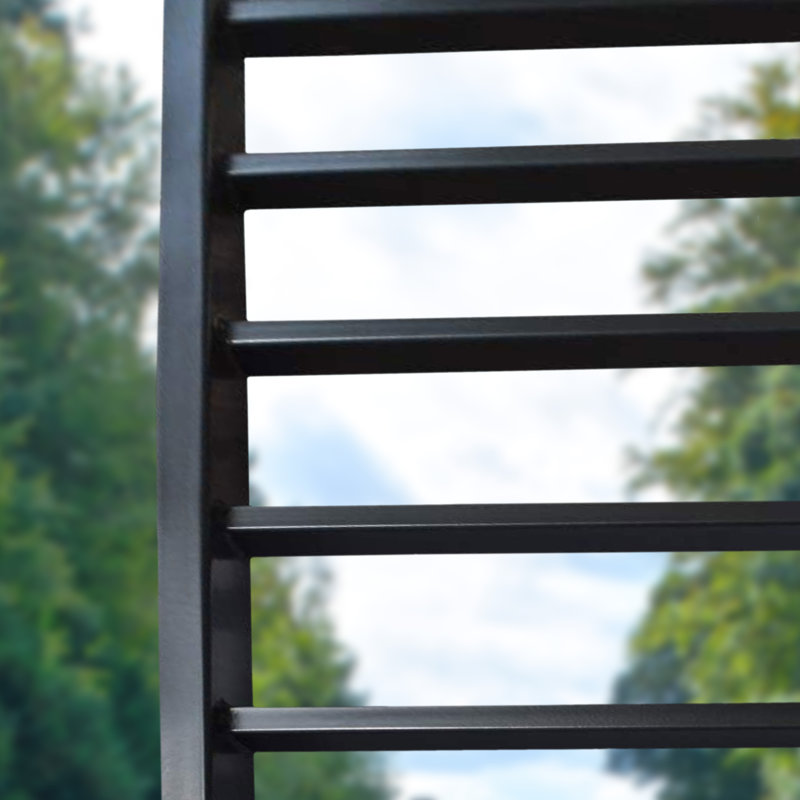 Milan Style 14 ft Black Steel Dual Swing Driveway Gate with Pedestrian Gate