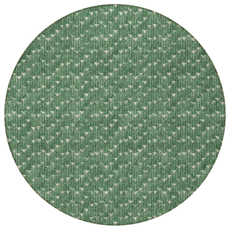 Tapis d'intérieur rond lavable géométrique 8 pi HomeRoots