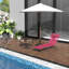 Chaise longue d'extérieur en rose, pliable, avec siège en filet et pour la plage, cour rose inclinable, pliante et respirante