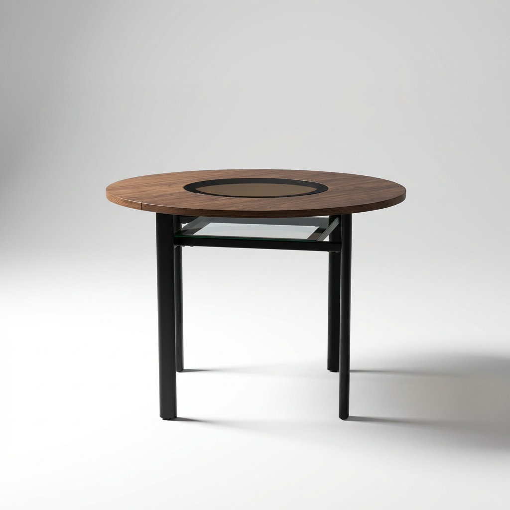 Curated visual reference: East Urban Home Modern Round Dining Table With Wood Grain Photo Inspiration