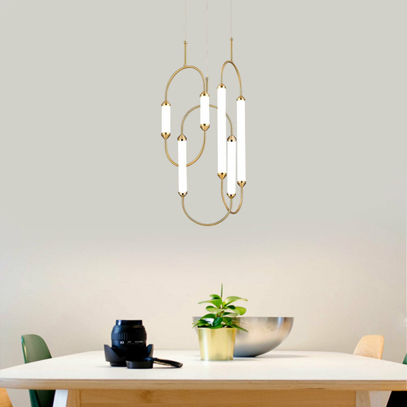 Luminaire suspendu moderne en or pour chambre à coucher, salle à manger et salon
