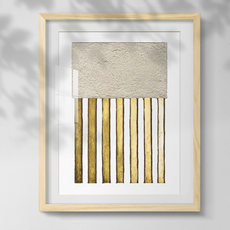" Monolithic Gold II ", White, Natrual Framed Paper