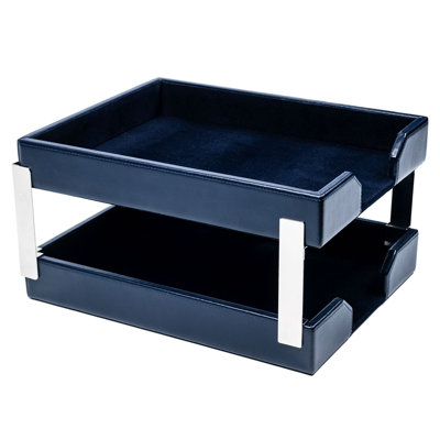 Roisin Leather Stackable Paper Organizer