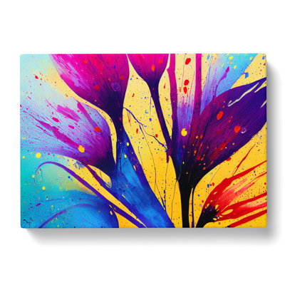Flourishing Flower Splash Abstract - Wrapped Canvas
