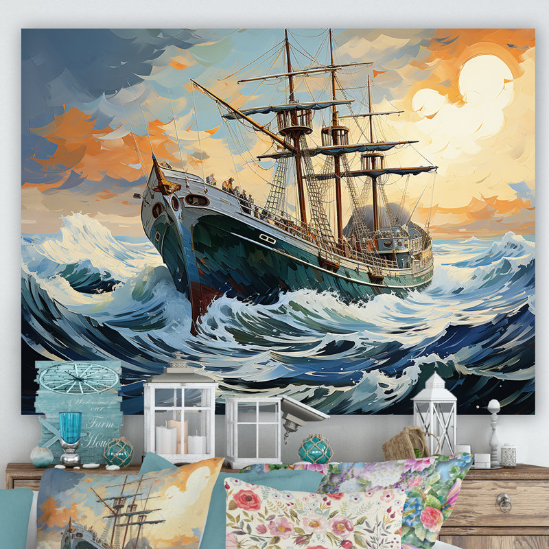 The Pirate Boat Odyssey's Voyage II - Classics, art mural, Toile tendue, H 12 po x l 20 po x P 1 po