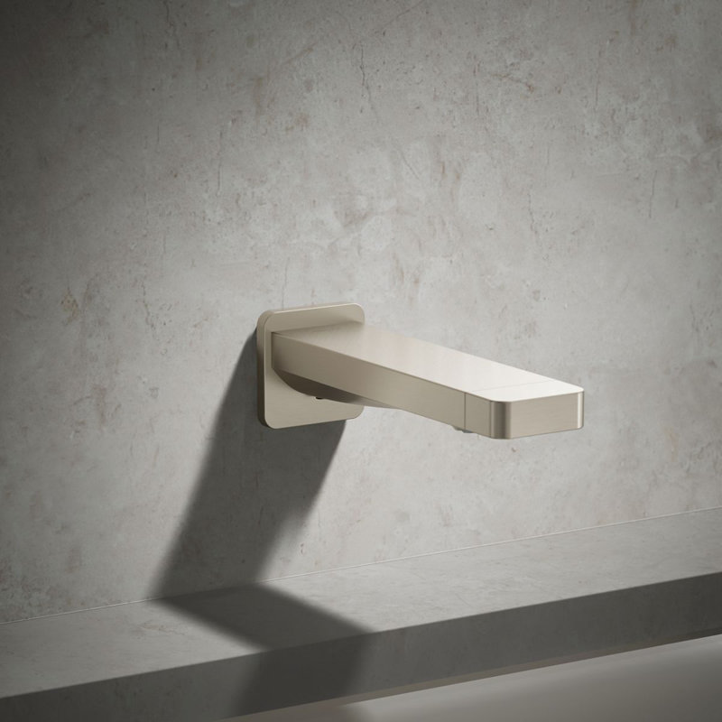 Parallel Wall Mounted Tub Spout Trim, Vibrant Brushed Nickel