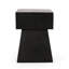 Table d'appoint légère en béton, design moderne, oxyde de magnésium noir, aucun assemblage requis, design sur pied - 35,8 cm de largeur x 47,7 cm de hauteur, style contemporain, noir, Form Oxide