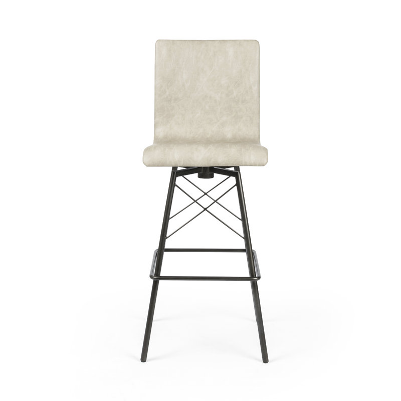 Diaw Swivel Upholstered Stool with Metal Frame, Sonoma Butterscotch Top Grain Leather, Bar Stool (30.25" Seat Height)