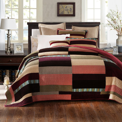 Farmhouse / Country Cotton Striped Quilt