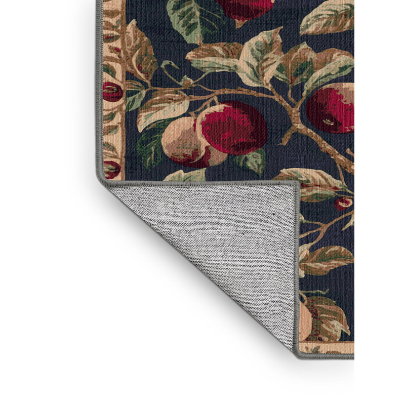 Washable Wild Plum Fruits Area Rug, Runner 2' x 4'
