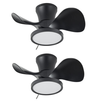 Ventilateur de plafond encastré à DEL de 22 po avec télécommande Mayren (ensemble de 2)