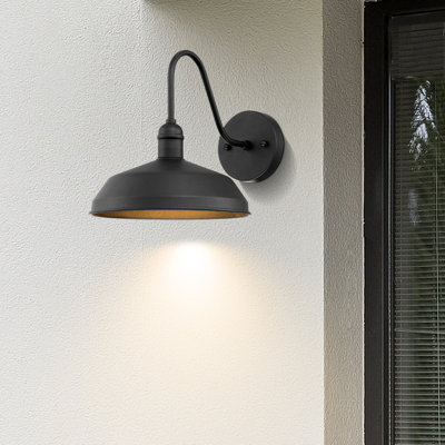 Luminaire de grange d'extérieur à DEL intégré H 15 po Nox Bronze