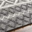 Bhrianne géométrique tissé à plat à la main et recyclé P.E.T. Tapis gris / blanc-693980562