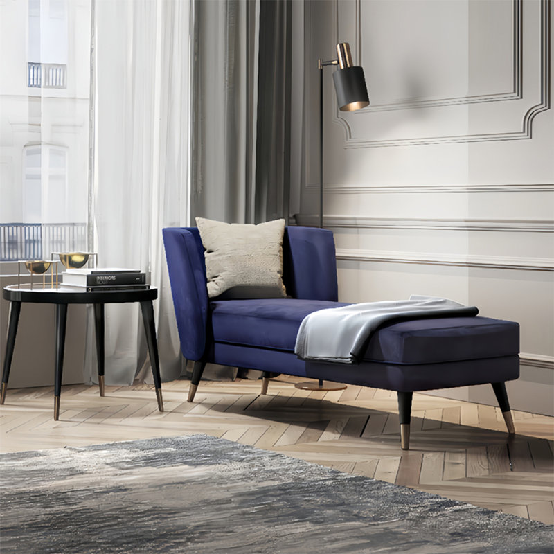 Post-modern simple elegant leisure chaise lounge, Dark Blue