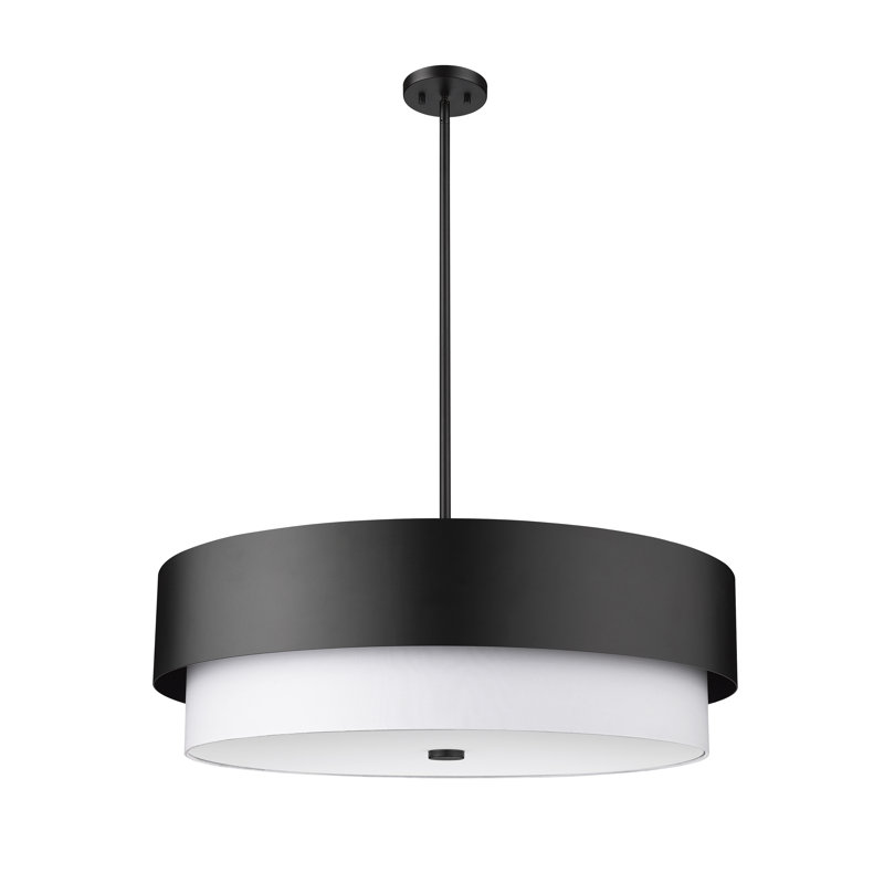 Luminaire suspendu 6 lumières Crishon, Noir mat