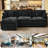 Black Chenille Modular Sectional Sofa, Double Layer Support Couch with 5 Pillows & Side Storage Pocket,Movable Ottoman-1274976950