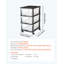 Chariot de rangement en plastique avec 3 tiroirs et roulettes-1009319449