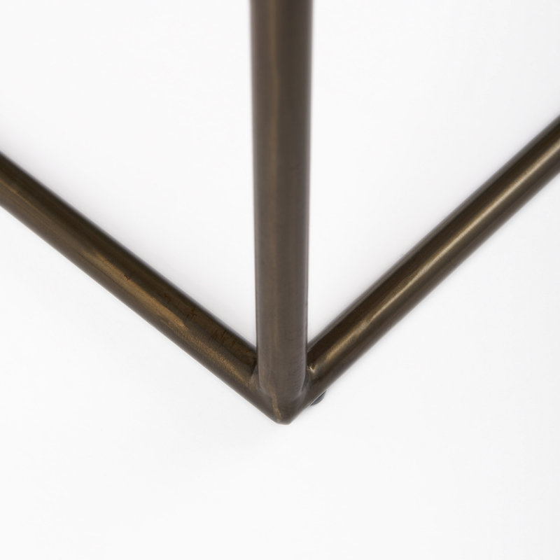 Tabouret de coiffeuse en cuir véritable Holden, Noir