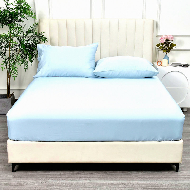 Rayon From CoolBamboo Comfort Queen Fitted Sheet - Deep Pocket, Strong Elastic, Easy Care, Breathable Silky Soft, Hot Sleeper Bedding