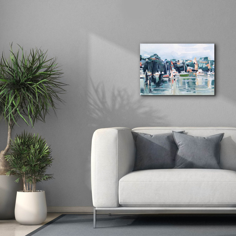 «Watercolor Bay 2» par Emma Scarvey, art mural sur toile, H 18 po x l 26 po