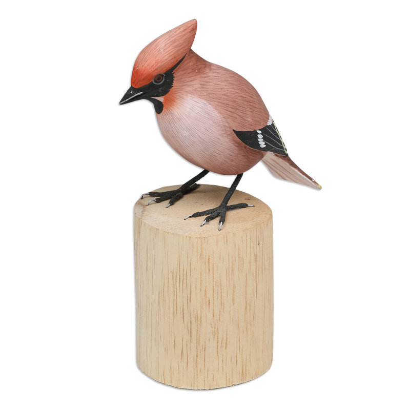 Adorable Waxwing Sculpture