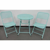 Latitude Run® Padova Foldable 3 Piece Steel Bistro Dining Set, Blue