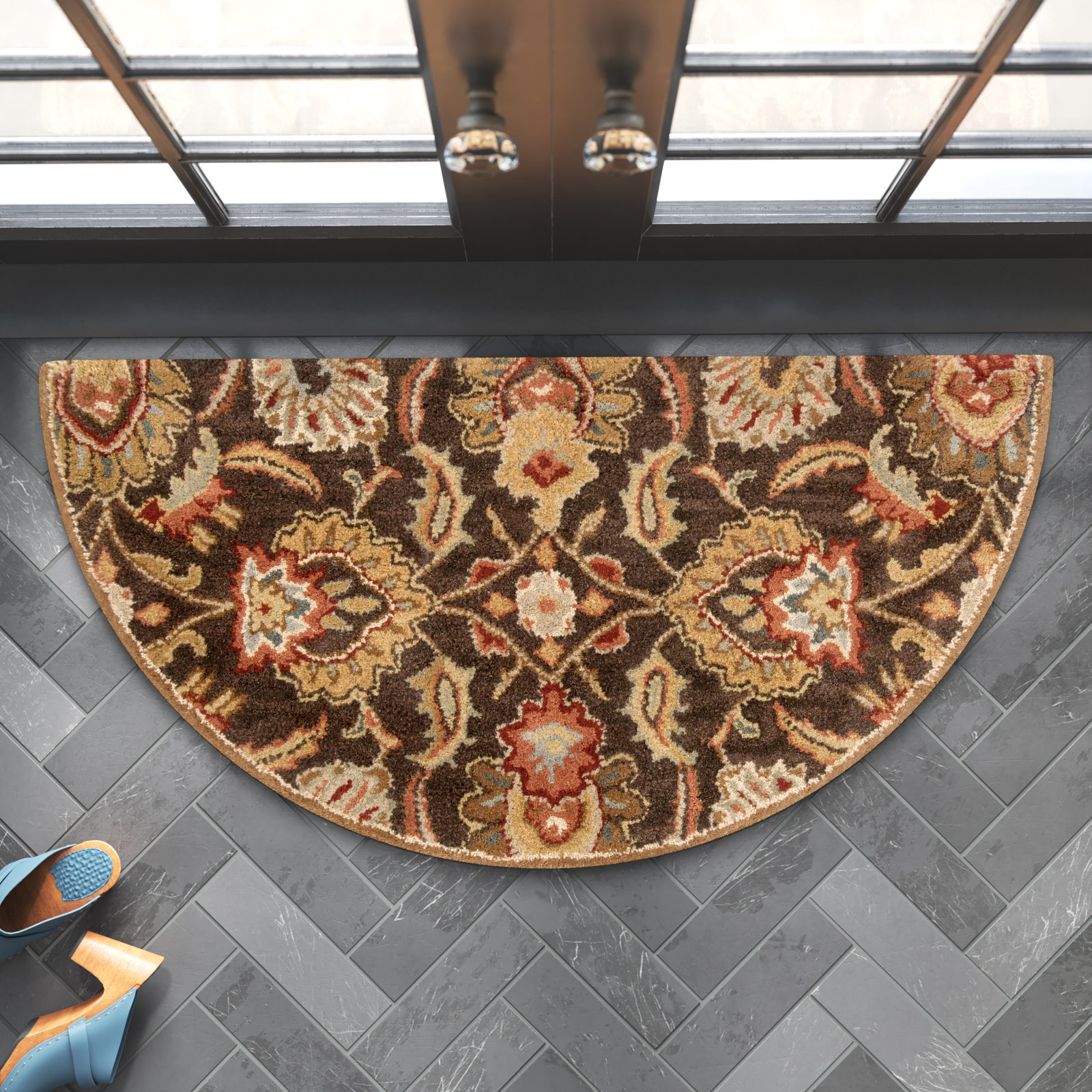 Arden Dark Brown Garnet Hand-Tufted Wool Rug, Rectangle 9' x 12'