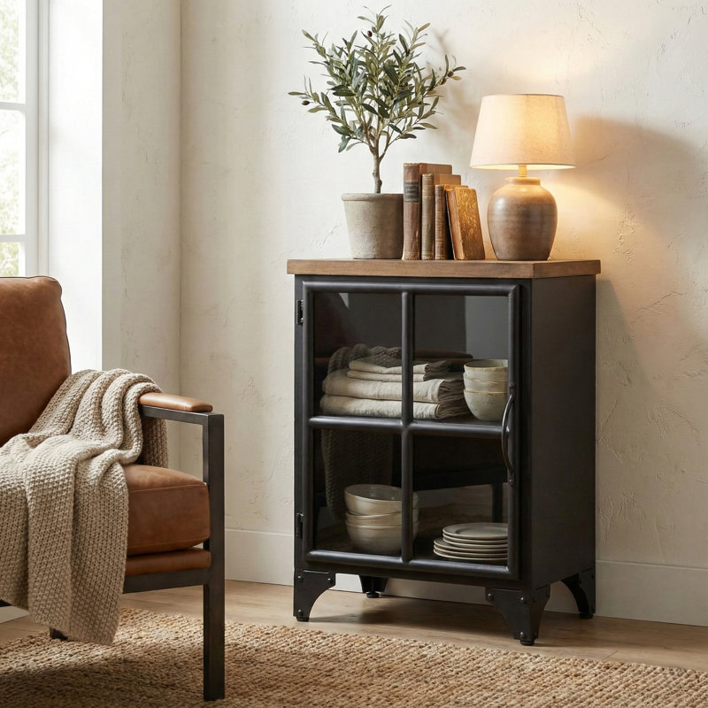 22'' W Metal Nightstand