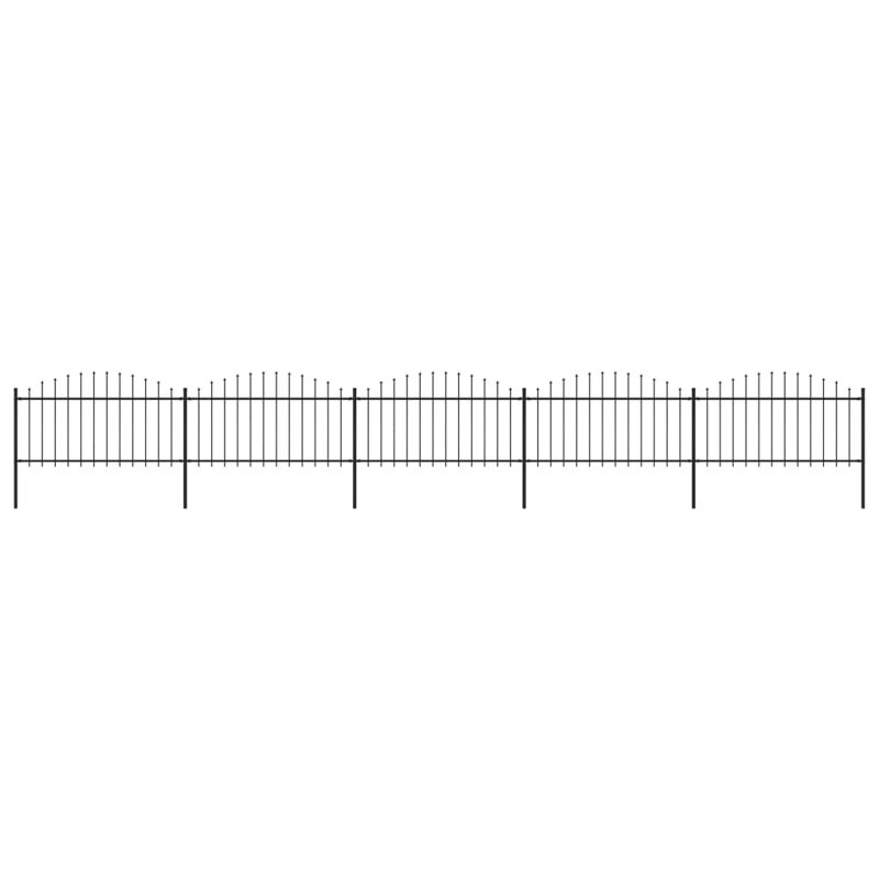 Clôture en métal noir Kimmswick, H 4,11 pi x l 27,9 pi