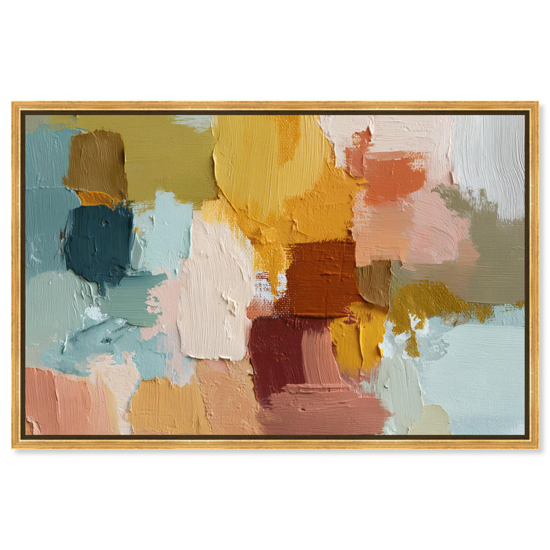 "Urban Patchwork III", impression sur toile par Art Remedy, cadre doré, 24 x 16, H 17 po x l 25 po, Cadre doré