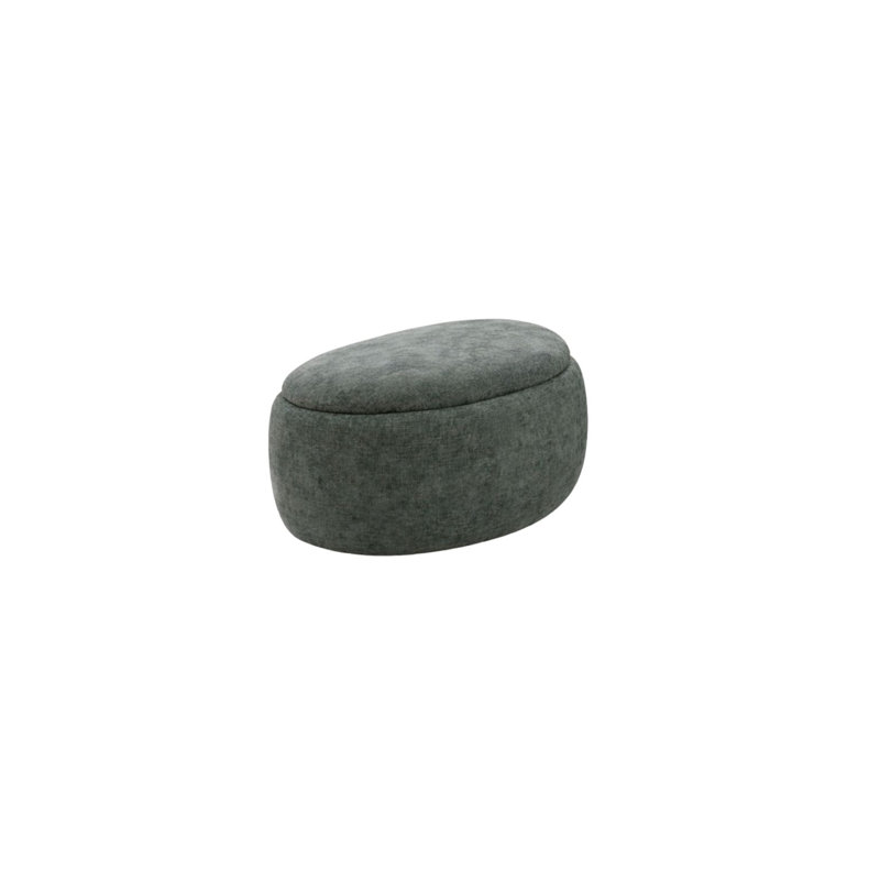 Taranika Soft Touch Fabric Small Storage Ottoman, Moss
