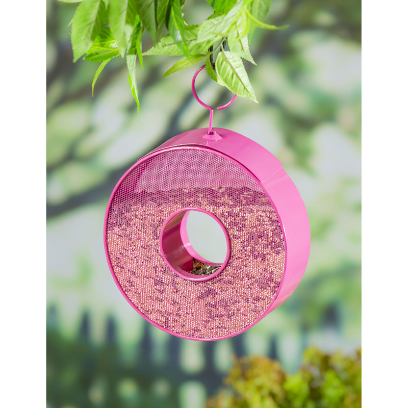 Metal Hanging Decorative Bird Feeder, Blue